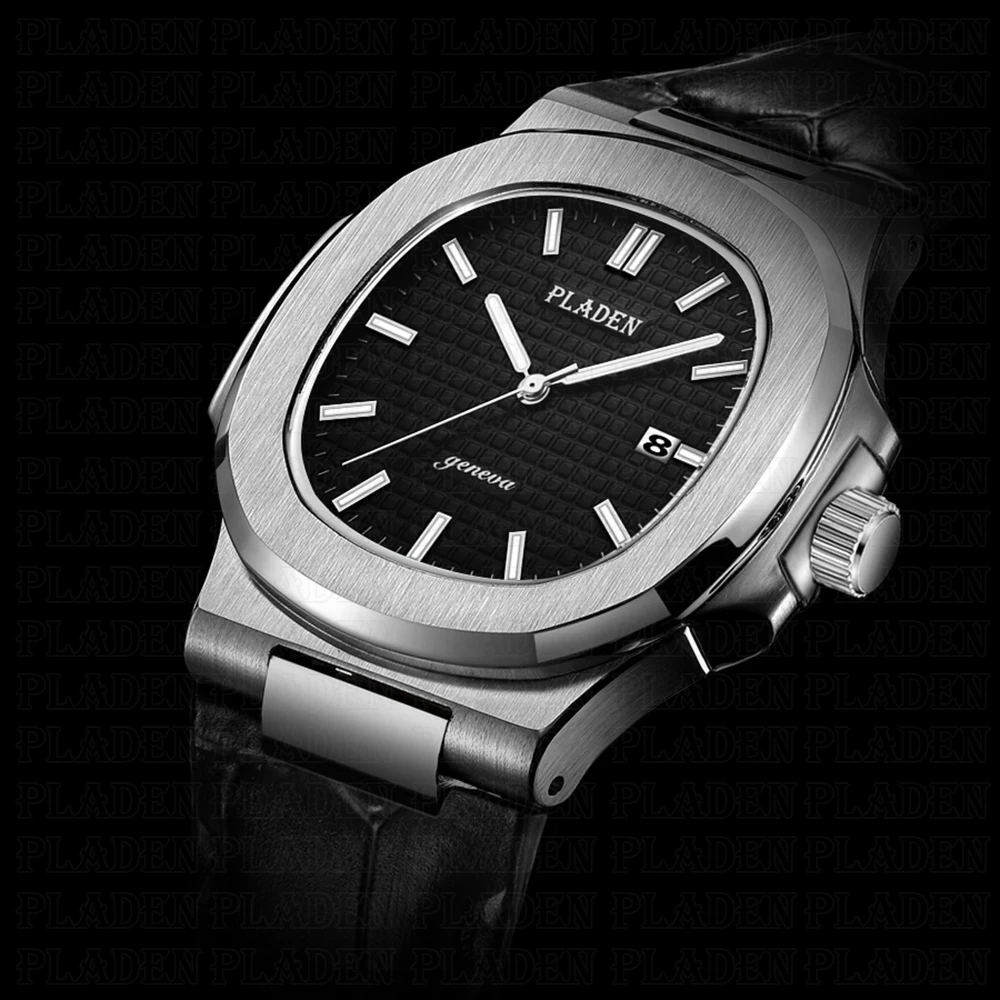 PLADEN Классический Топ деловые мужские часы Личность Vogue 2020 кварцевые с кожаным