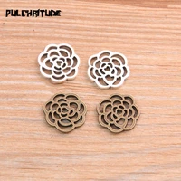 pulchritude 20pcs 1516mm metal alloy two color hollow flower charms plant pendants for jewelry making diy handmade craft