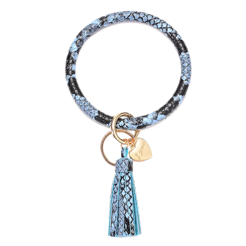 Полиуретановый браслет цепочка для ключей с кисточкой-сердцем подвеской большой