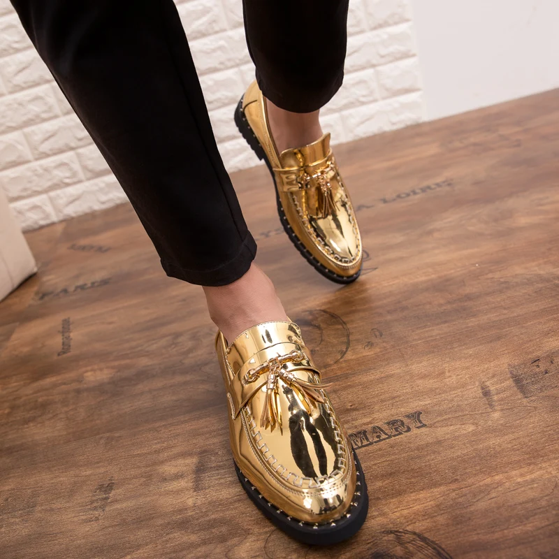 Модные Мужские модельные туфли из искусственной кожи Классические без шнуровки