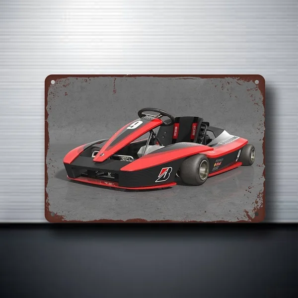 

Racing go kart Artdecor Bar Sign Metal Sign Metal Sign Vintage 7.87 * 11.81 In
