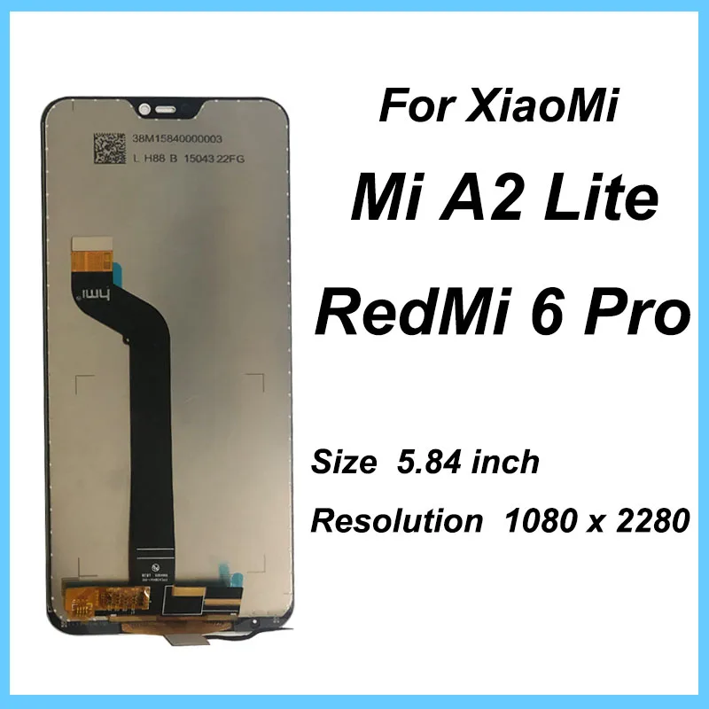 

5.84 inches LCD Display Touch Screen Digitizer For Xiaomi Mi A2 Lite LCD Digitizer Assembly Lcd For Redmi 6 Pro