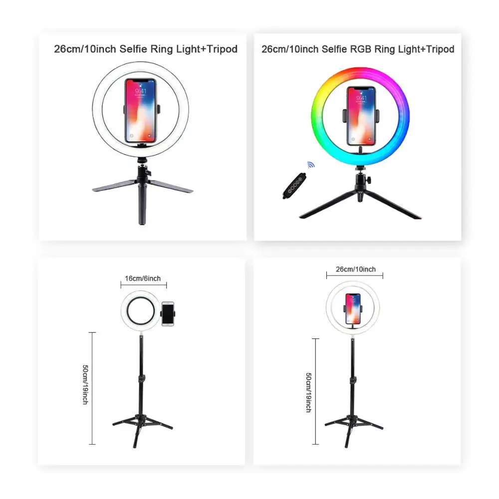 

LED Ring Night Light with Tripods Stand Phone Holder Desk USB Selfie Light Ring Lamp Ringlight for Makeup Youtube TikTok Vlog