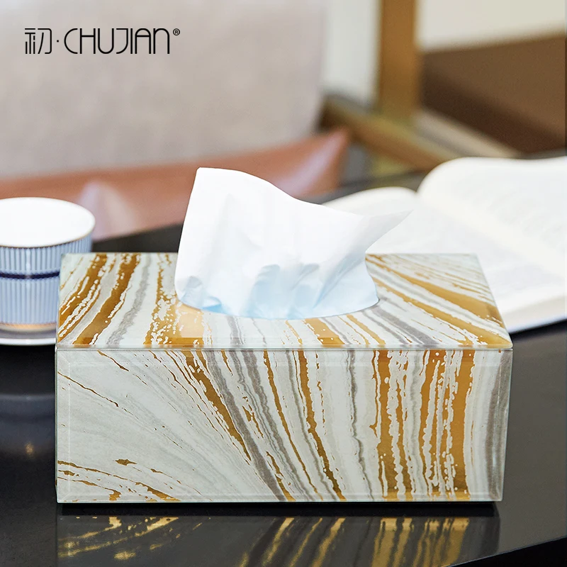 

Легкая роскошная коробка для салфеток домашняя гостиная креативная гостиная модель для комнаты практичная коробка на присоске в европейск...