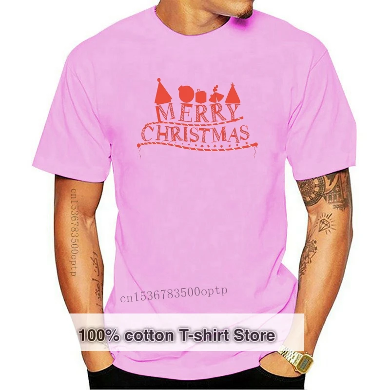 

2020 funny tee cute Red Merry Christmas t shirts men cotton tops cool t shirt summer Men's Basic Short Sleeve T-Shirt