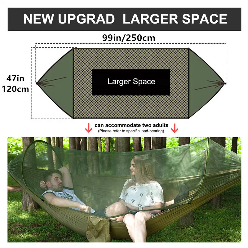 

Camping Hammock with Mosquito Net, Ultra Lightweight Portable Hammock Single/Double Hammock with Bug Net Windproof Hammock Swing