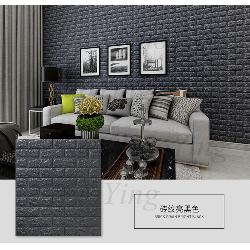 Самоклеящиеся 3D обои из пеноматериала с изображением кирпича Стикеры для