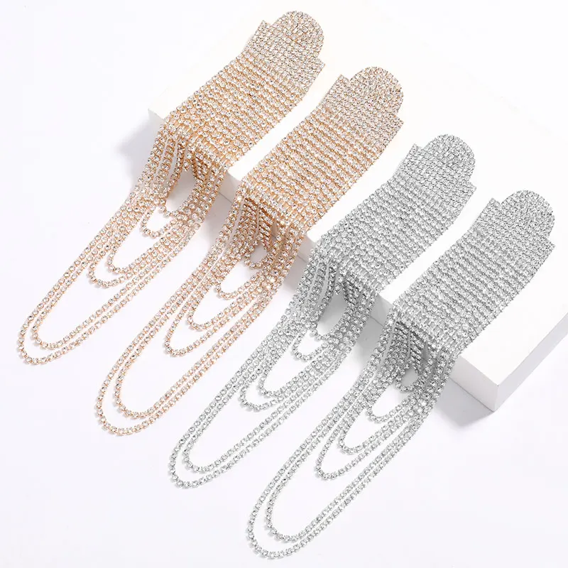 Женские богемные серьги с кисточками Pauli Manfi модные кристаллами