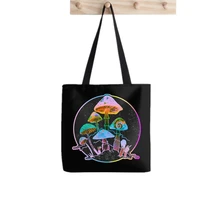 shopper garden of shrooms 2020 tote bag print tote bag women harajuku shopper handbag girl shoulder shopping bag lady canvas bag