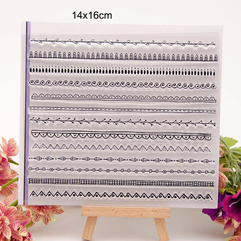 

Lace Border Edge Clear Stamps New 2022 Scrapbooking Rubber Stamp Transparent Silicone Party card making stempel Paper Template