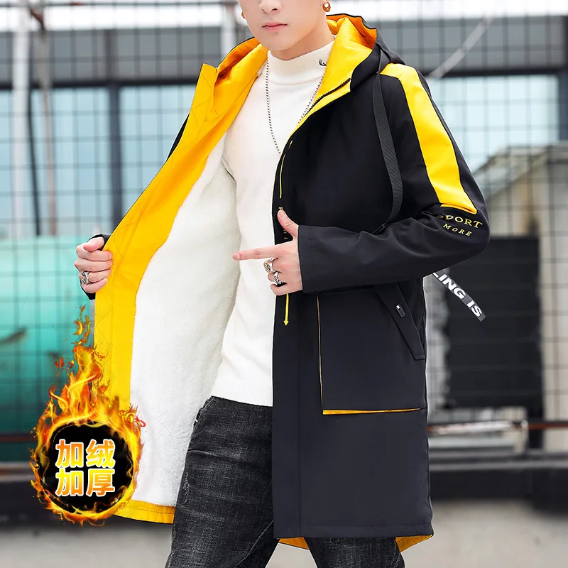 Мужская парка с капюшоном Linner длинная куртка армейского зеленого цвета меховым