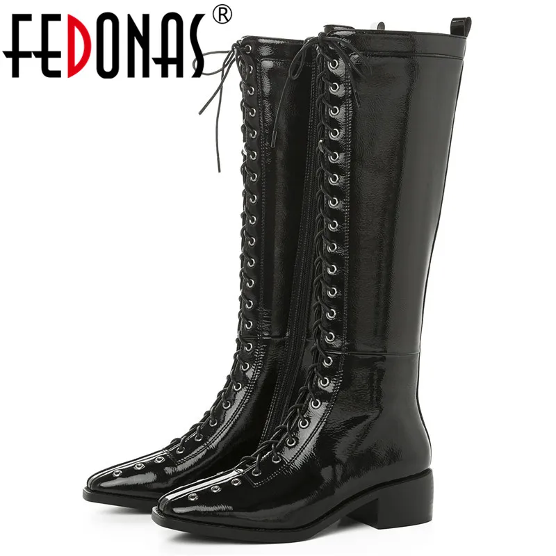 FEDONAS/фирменный дизайн Женские сапоги до колена Сезон осень-зима Теплые для