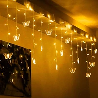 curtains in the living room decoration christmas holidays butterfly festoon led light garlands droop 0 30 40 5m eu plug