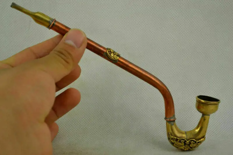 Ручная работа медная резьба утка-мандарин и летучая мышь инструмент для курения