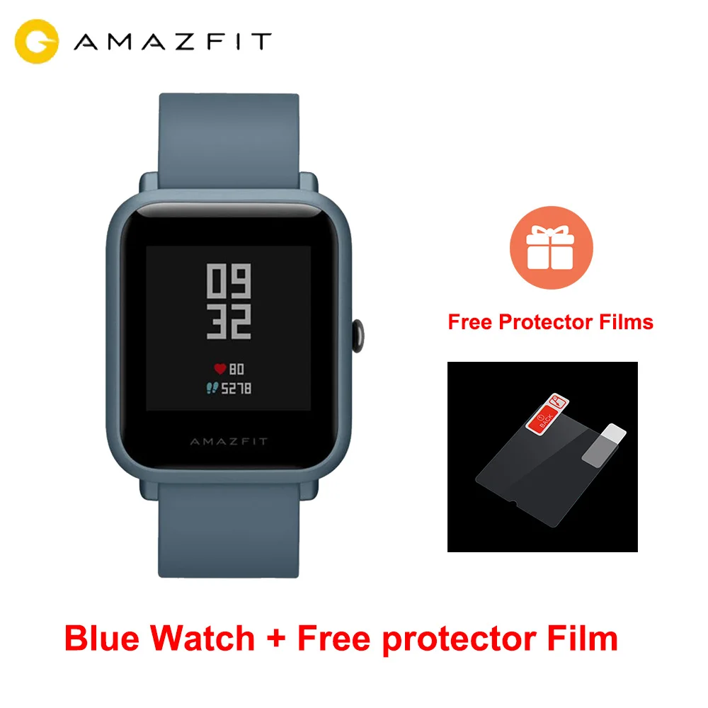 Blue Английская версия Huami AMAZFIT Bip Lite Смарт часы 45 дней в режиме ожидания 3ATM водонепроницаемый трекер здоровья Умные часы для мужчин и женщин - Цвет: Blue