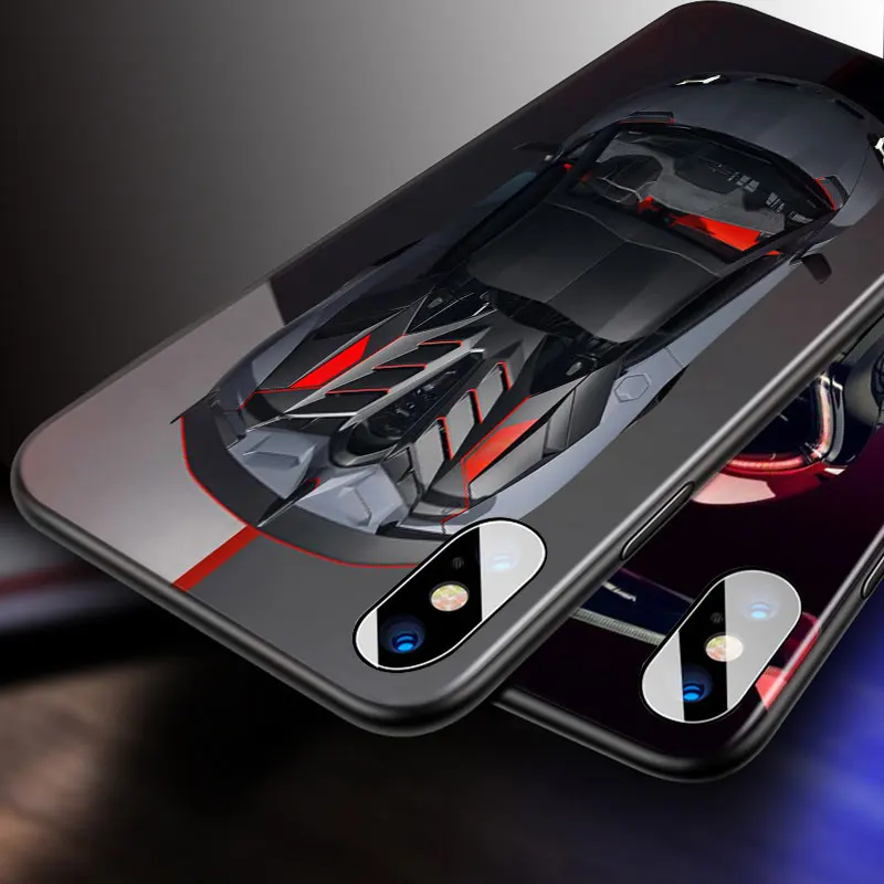 

Car sports car cool For Apple iPhone 12 11 Pro Max mini XS Max XR X 8 7 6 6S Plus 5S SE 2020 Soft Black Phone Case