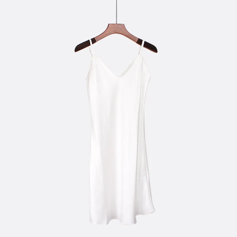 

Bride Bridesmaid Wedding Nightgown Lady 100% Silk Sleep Dress Sexy V-neck Suspender Skirt Sleepwear Loose Intimate Lingerie