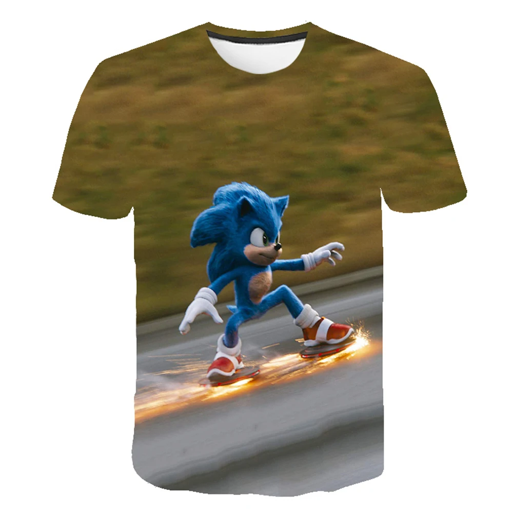 Детские футболки Sonic The Ежик для мальчиков и девочек Забавные с мультяшным