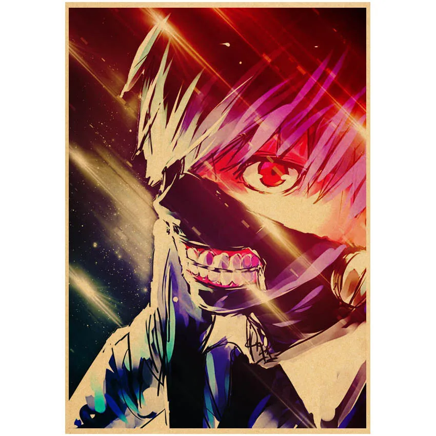 Японское аниме Токийский Гуль постер Kawaii Мультфильм Kaneki Ken наклейки на стену