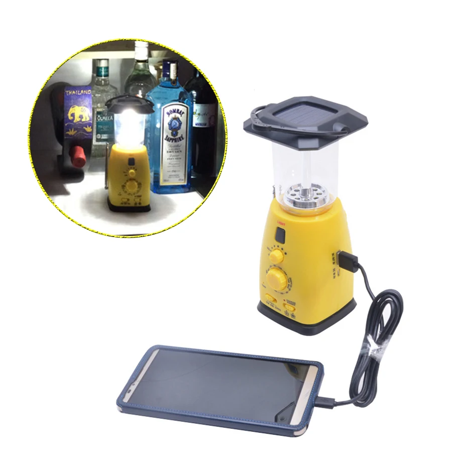 Солнечный Мощность аварийный светильник Портативный фонари вспышки динамо