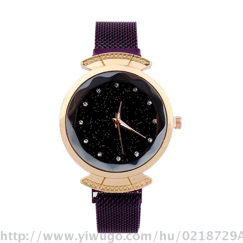 

Lady's watch with diamond Milan mesh red magnet buckle star face