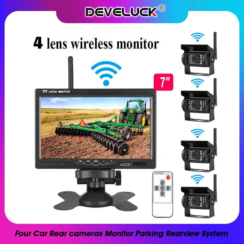 7 &quotHD Беспроводной автомобильный монитор четыре автомобиля задняя камера s TFT LCD