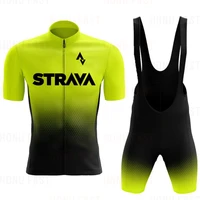 strava team 2022 summer bike short sleeve cycling jersey set mtb sport cycling clothing bicycle maillot ropa ciclismo hombre kit