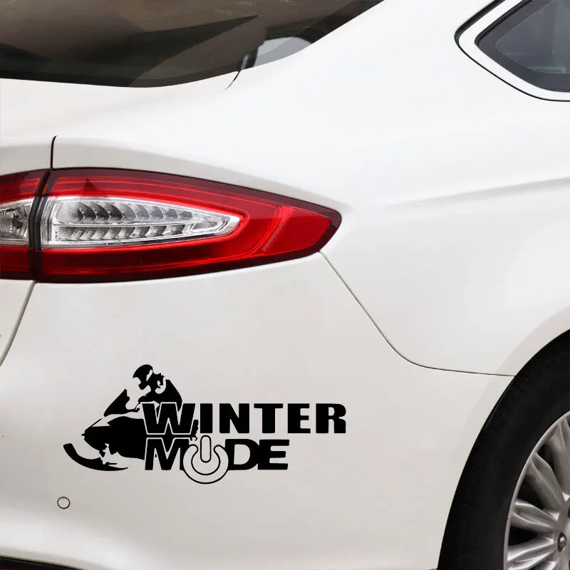 YJZT 18.1CM*7.5CM Snowmobile Decal Winter Mode Creative Car Styling Decoration Decals Cartoon Car Stickers C31-0516