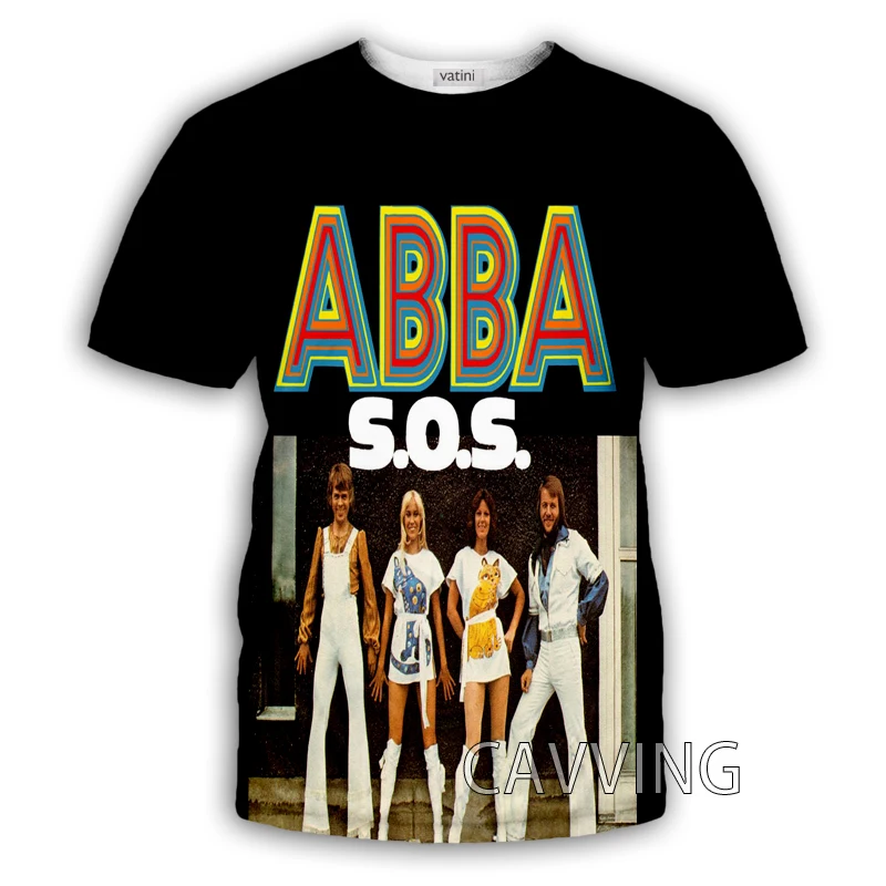 Новые модные женские/мужские повседневные футболки с 3D принтом группы ABBA в стиле