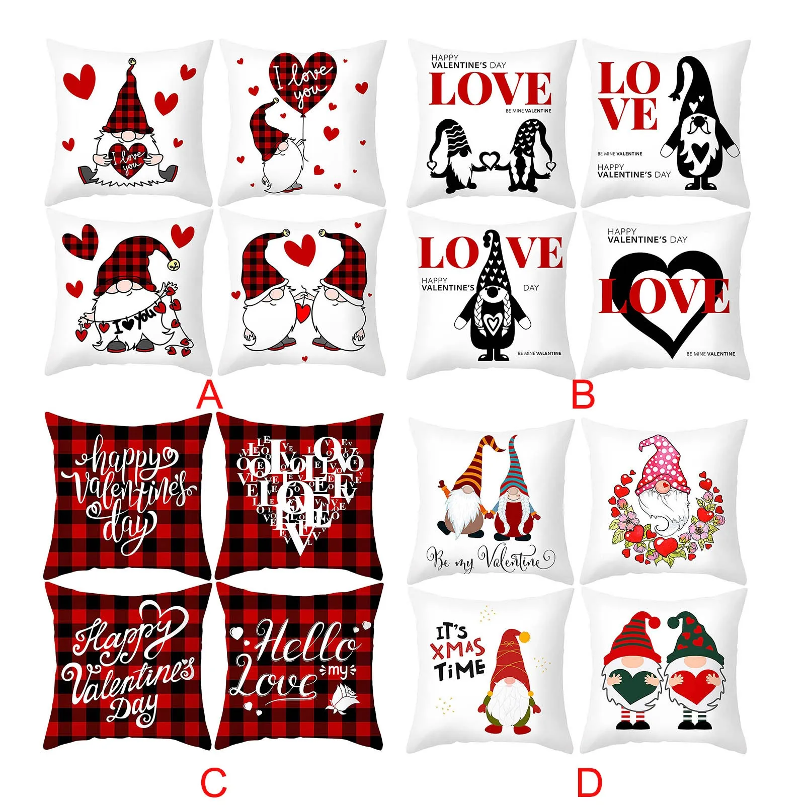 

Valentine's Day Faceless Doll Pillow Case Sofa Throw Cushion Cover Home Decor Cover for Home Decor Pillow Cushion Multi-color