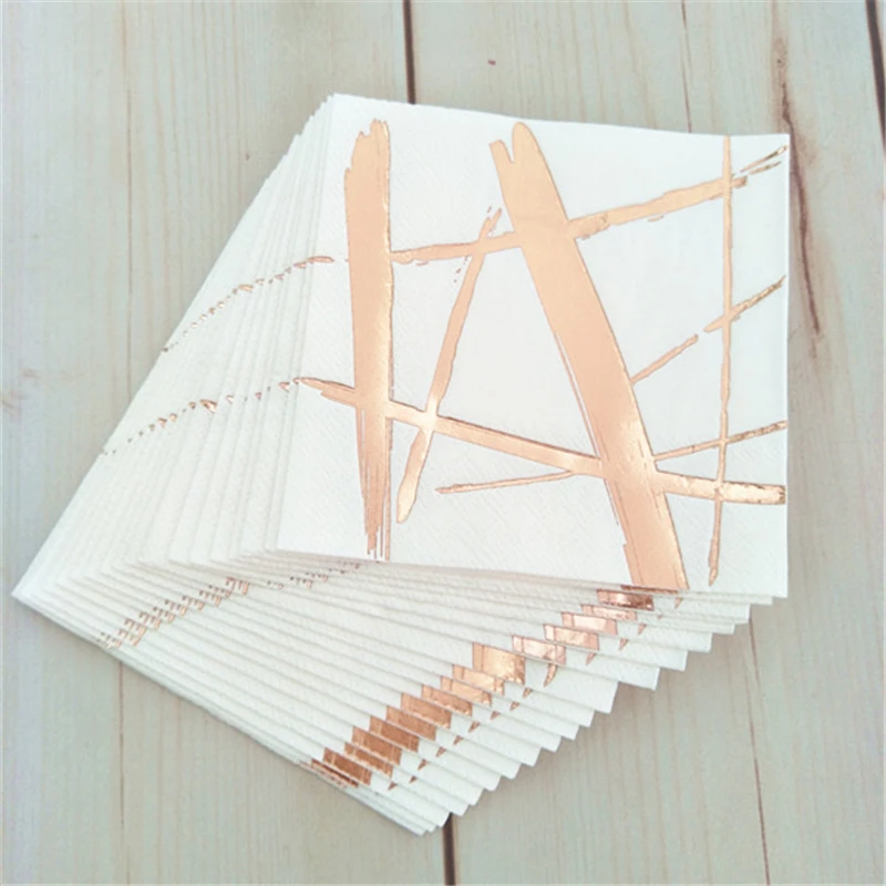 80 шт./лот бумажные салфетки из фольги розового золота кисти для чайного торта