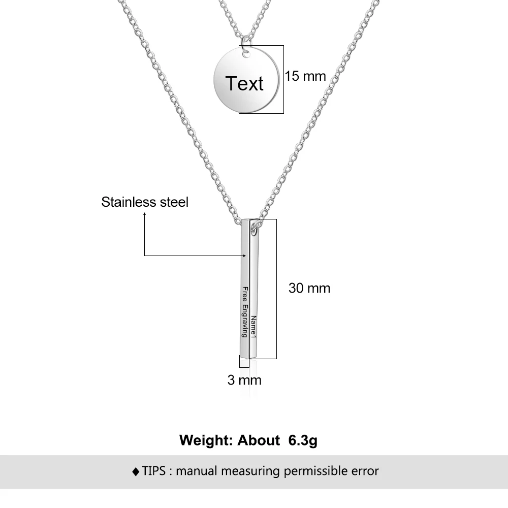 Ожерелье с гравировкой инициальных букв для женщин цепочка из нержавеющей стали