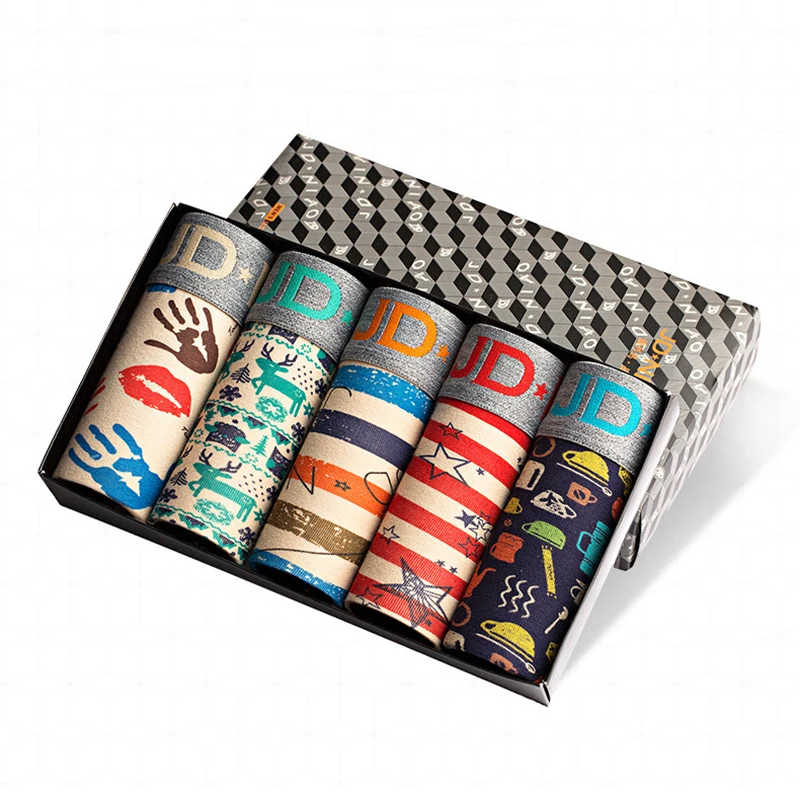 5Pcs/Lot Men Underwear Cotton Boxer Men Underpants Comfortable Breathable Men's Panties Underwear Trunk Boxershorts Man Boxer