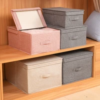 multiple modelsbrand newcreativity %e2%80%8bcotton linen folding storage box with lid clothingtoy storage household organization