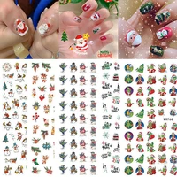 10pcs cartoon anime santa nail stickers star snowflake christmas tree nail slider lips elk snowman nail decal