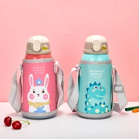 600ml babys thermos water bottle 316 stainless steel straw vacuum flask childrens portable rope bay thermals drink cup