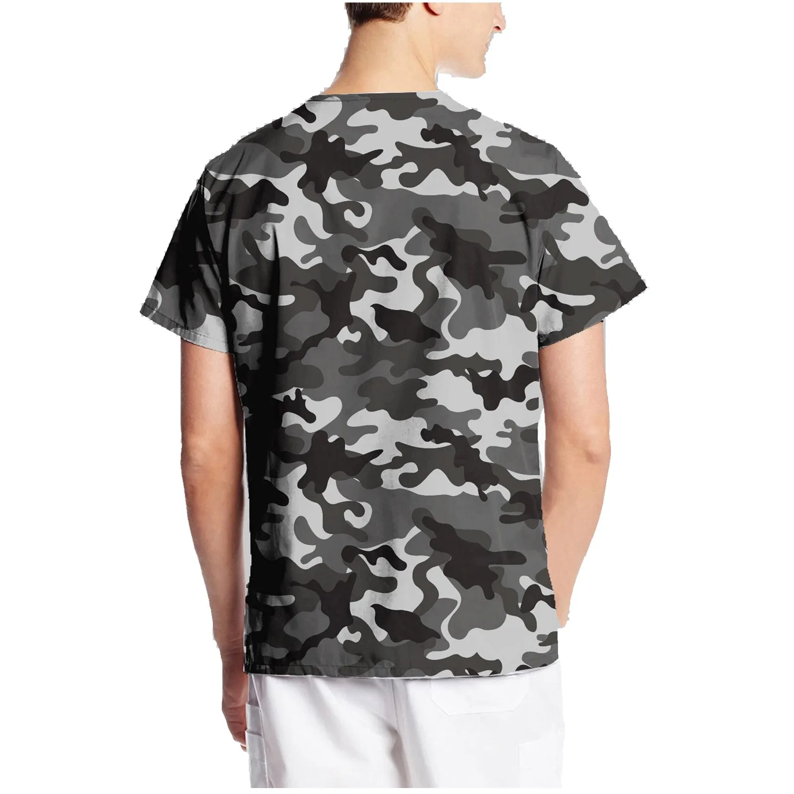 Для мужчин v образным вырезом скрабы Топы опыт тер мягкая оболочка набор камуфляж