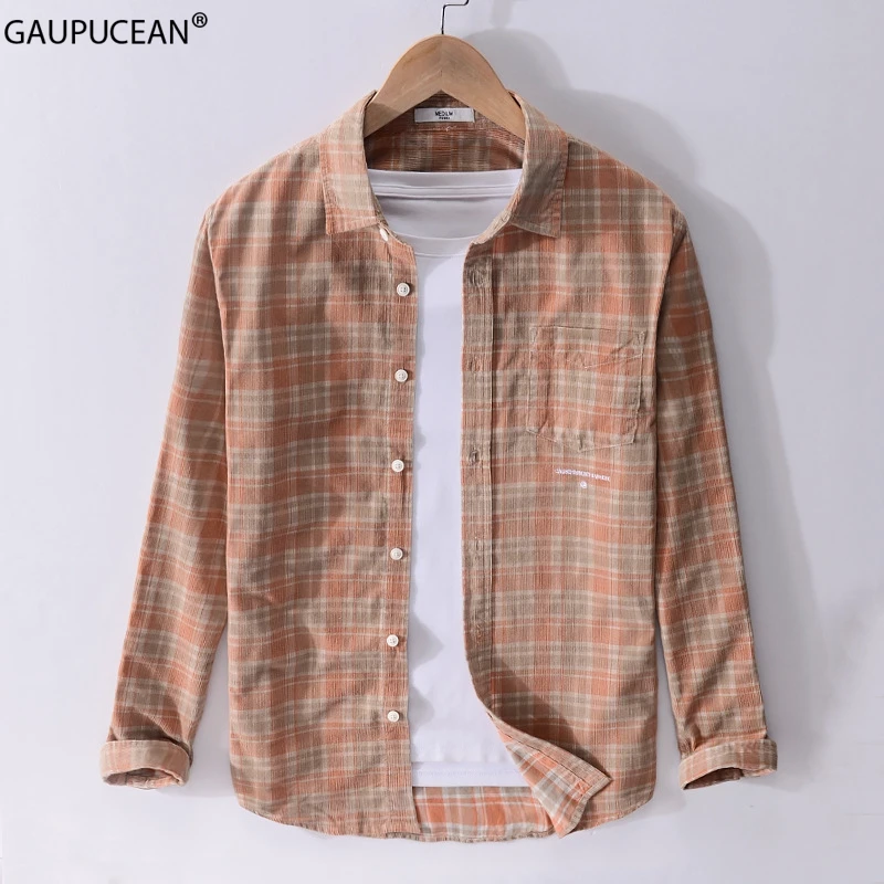 100% хлопок Антистатическая Толстая Мужская Повседневная рубашка качественная