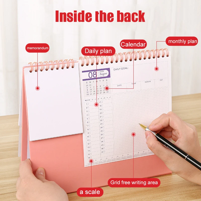 

Учебный настольный календарь с записями и клейкими заметками, набор 3 в 1, календарь для студентов, GDeals