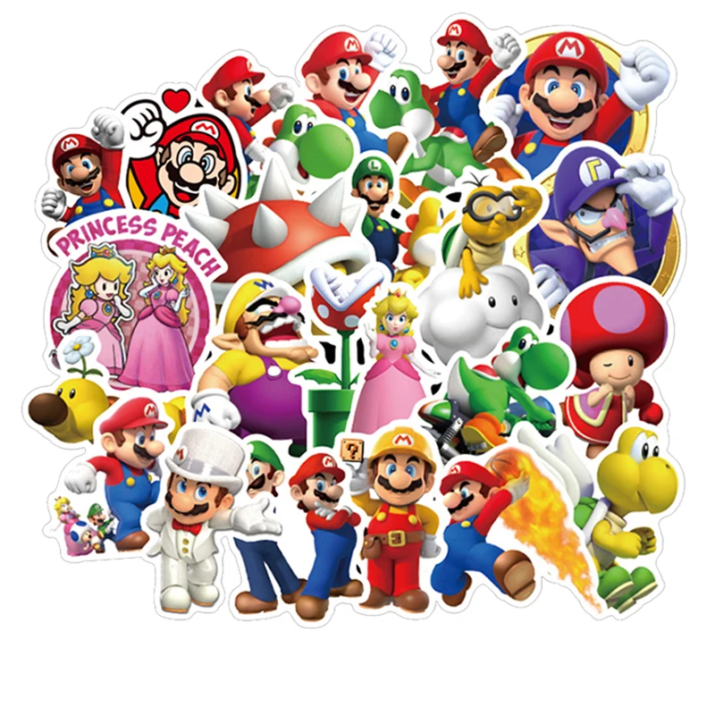 100 шт. Аниме игры Super Mario цветовой стикер карикатуры Водонепроницаемый чемодан