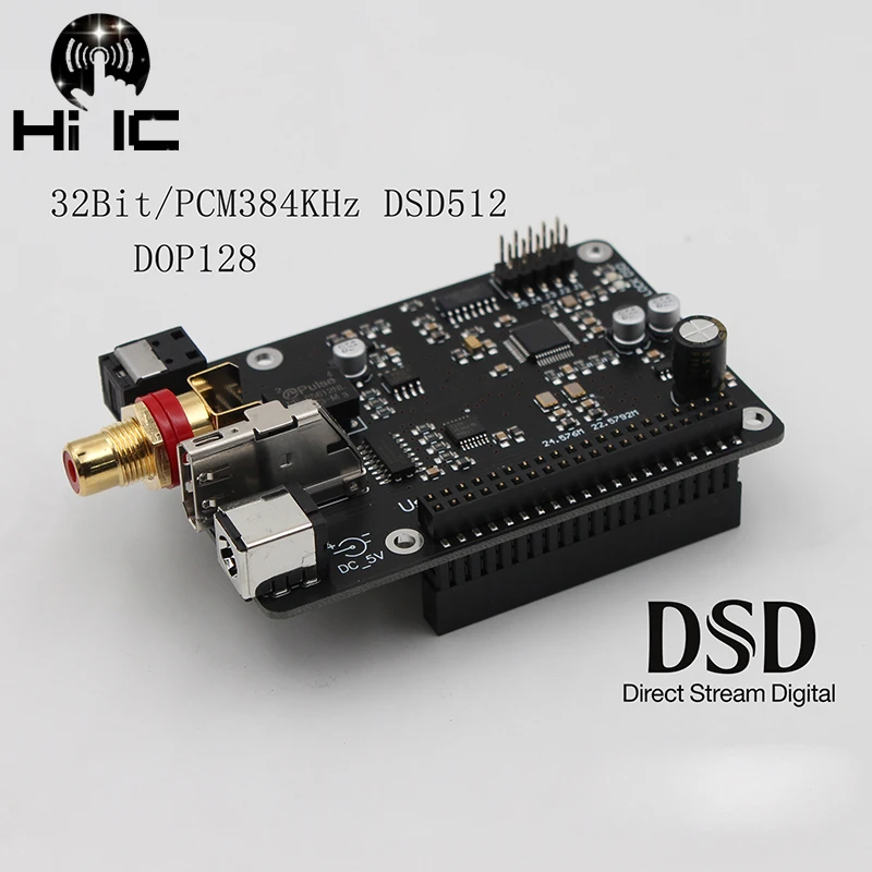 

R19 I2S IIS Optical Coaxial SPDIF Digital 384K DSD512 Decoder DAC HiFi Audio Network Player Board For Raspberry Pi 2B 3B 3B+ 4B