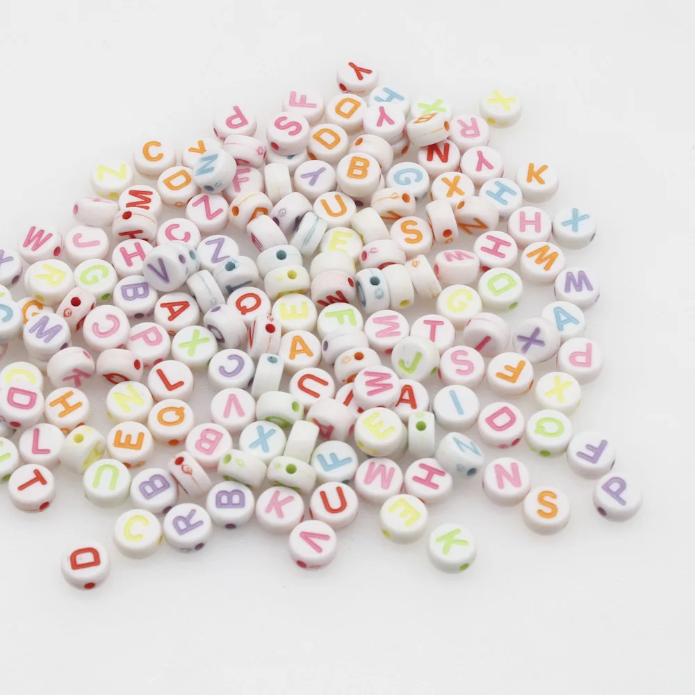 Круглые цветные акриловые бусины ZWENZHENG с буквами алфавита 500 шт. для