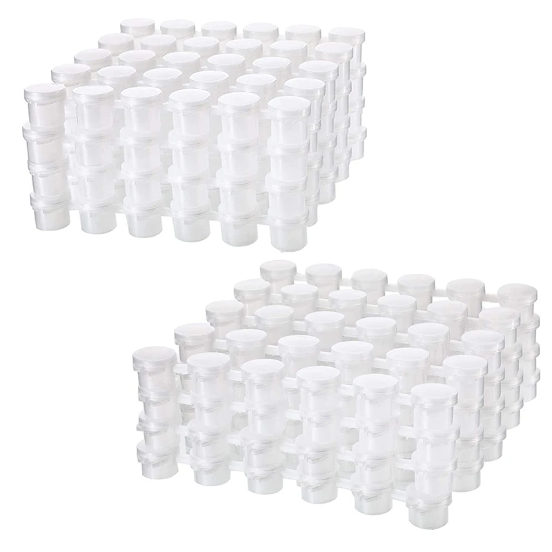 

48 Strips Empty Paint Strips Paint Cup Pots Clear Storage Containers Painting Arts Crafts Supplies 144 Pots 2Ml & 5Ml