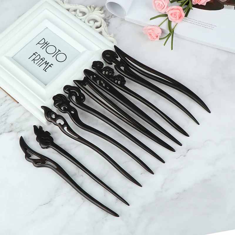 

Vintage Wood Carved Hair Stick For Women Handmade Chopstick Hairpin Retro Style Hair Styling Tools Female Hair Accessories