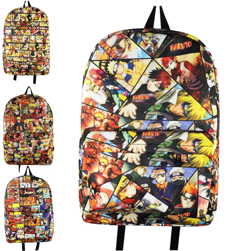 Рюкзак Наруто из аниме с принтом для мужчин и женщин Водонепроницаемый Школьный