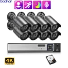 Система видеонаблюдения Gadinan Ultra HD 4K, 8-канальный сетевой видеорегистратор POE AI, уличная цветная камера наблюдения с разрешением 5 Мп 8 Мп, с функцией распознавания лица