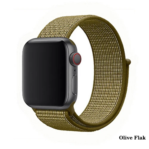 Нейлон pulseira для apple watch band 4 44 мм 40 мм(iwatch 5) apple watch 3 2 1 ремешок 42 мм 38 мм дышащий браслет ремень аксессуары - Цвет ремешка: Olive Flak