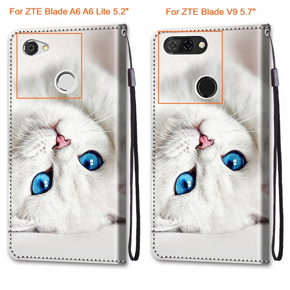 Чехол из искусственной кожи с откидной крышкой и подставкой для ZTE Blade A510 A530 A610 A6