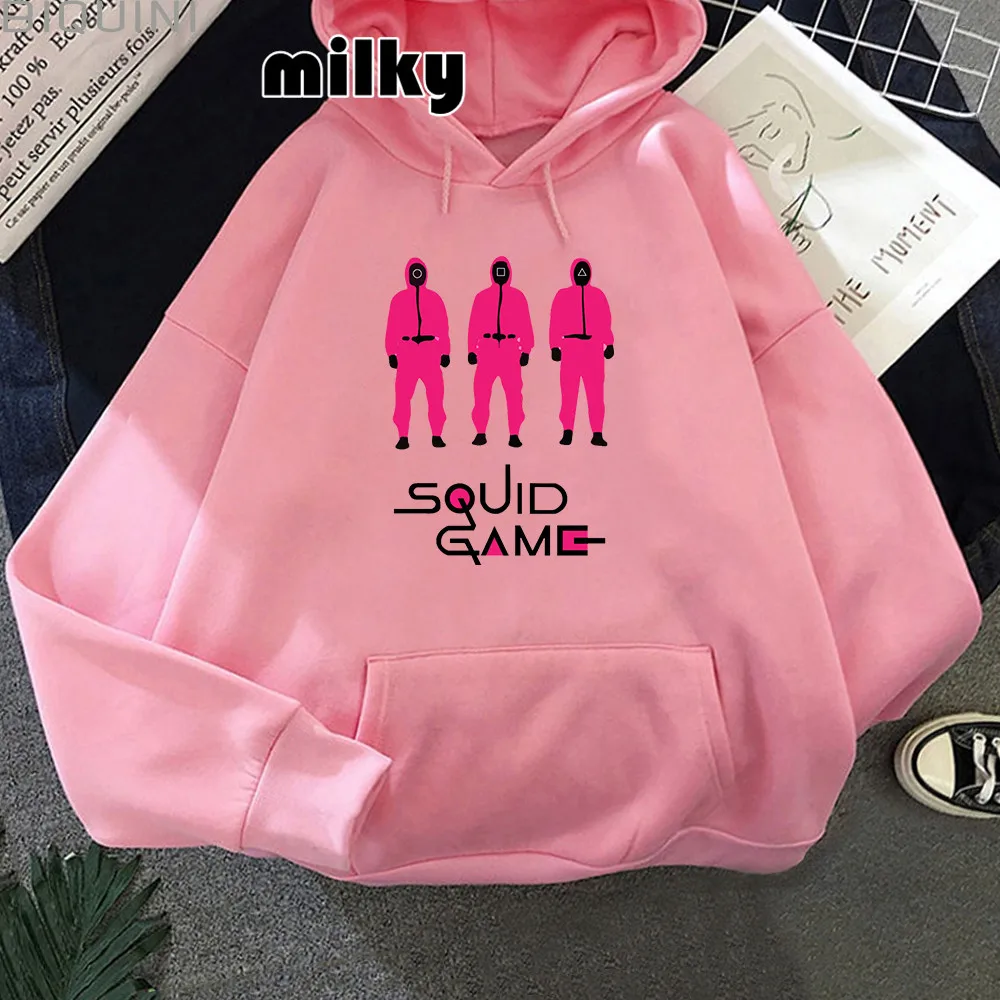 

Squid Game Juego Calamar Hoodies Women Long Sleeve Casual Kawaii Clothes イカゲーム 오징어게임 משחקי הדיונו Female Autumn Winter Pullovers