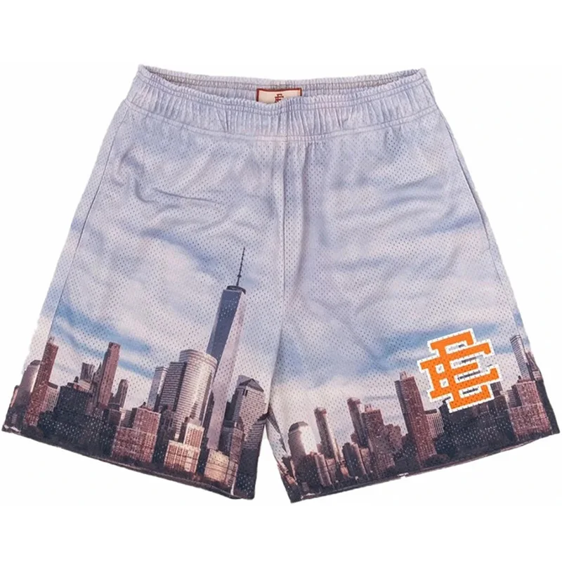 

2021 Eric Emanuel Shorts NEW YORK CITY 76 Sixers Men's Casual Beach Shorts Fitness Sports Pants Summer Gym Workout Mesh Shorts